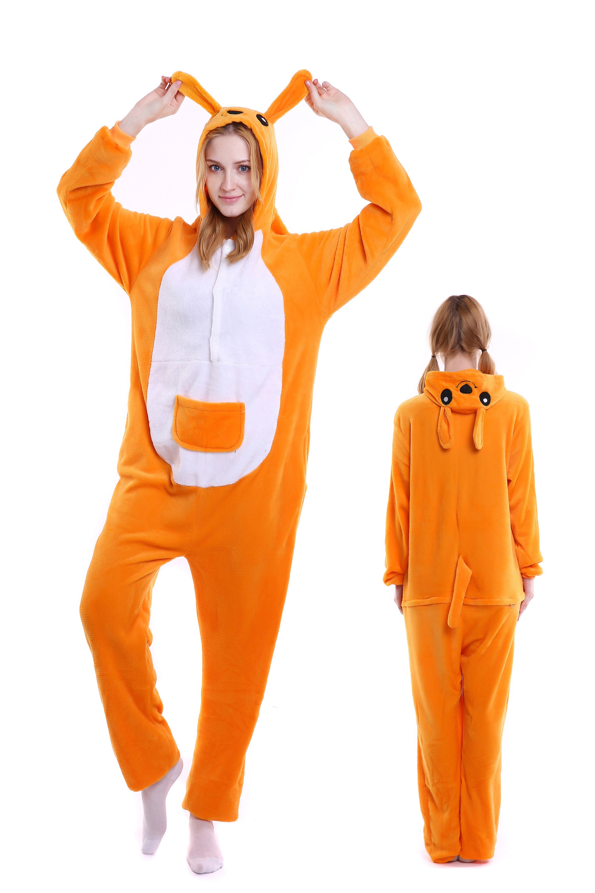 Combinaison Pyjama Kangourou Animaux D Guisement Flanelle Kigurumi