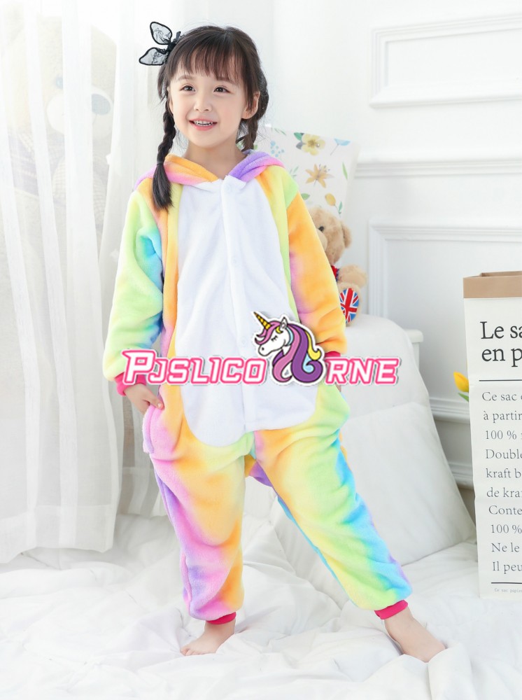Combinaison Pyjama Enfant Violet Licorne Déguisement Kigurumi